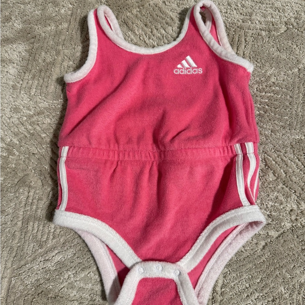 Adidas Hot Pink French Terry Cloth Romper